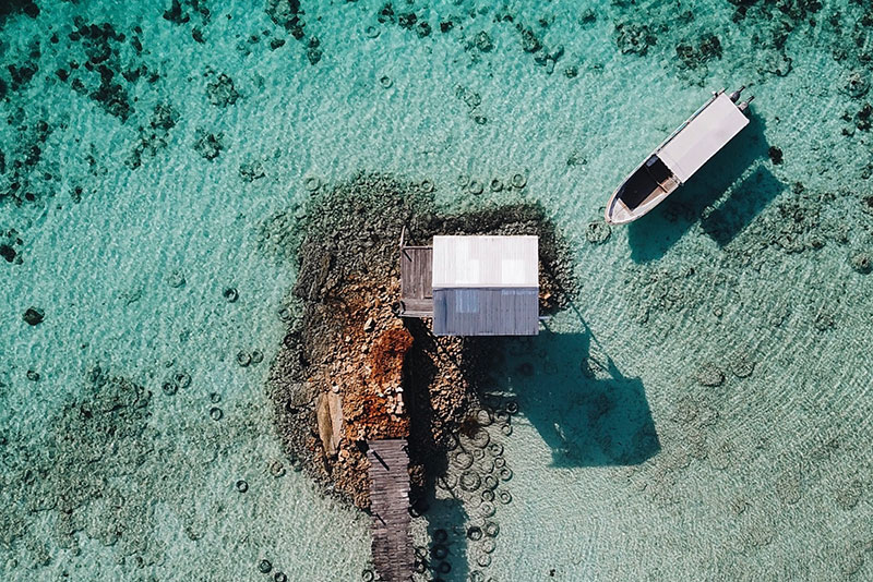 aerial view of the sea